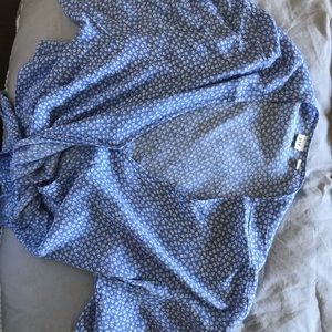 Gap patterned tie-front blouse